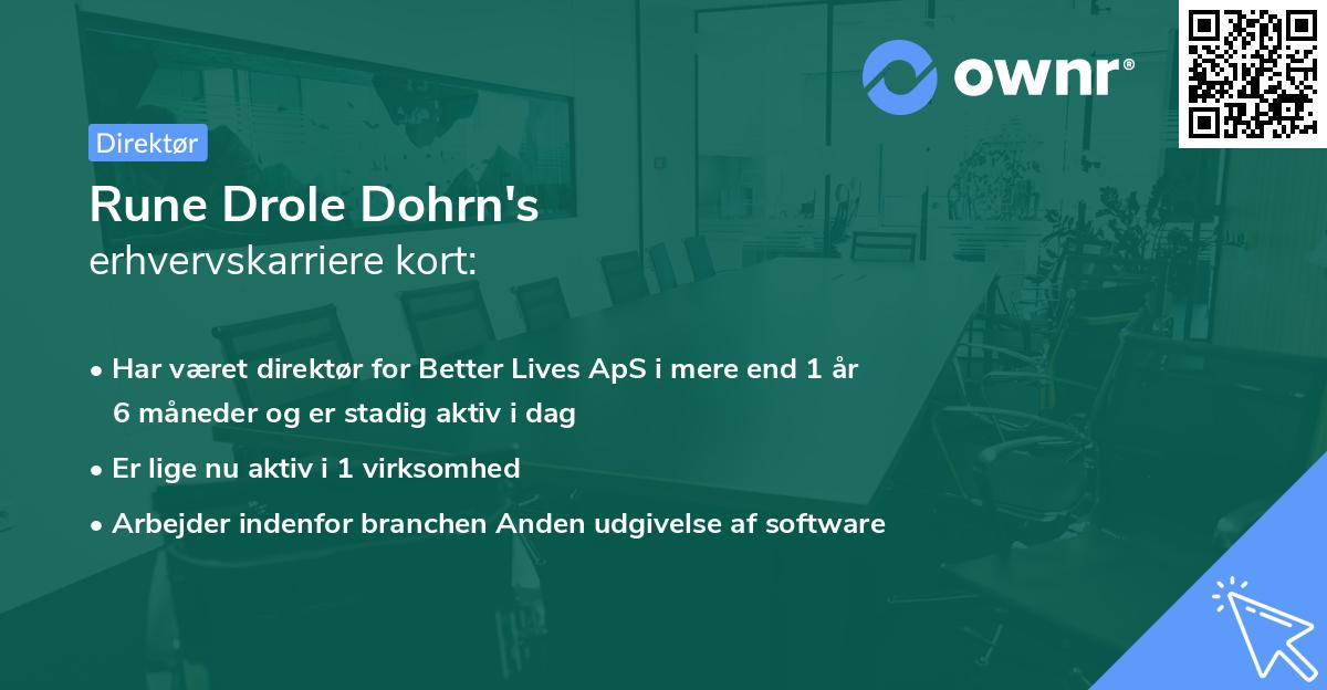 Rune Drole Dohrn's erhvervskarriere kort