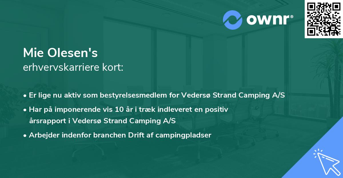 Mie Olesen's erhvervskarriere kort