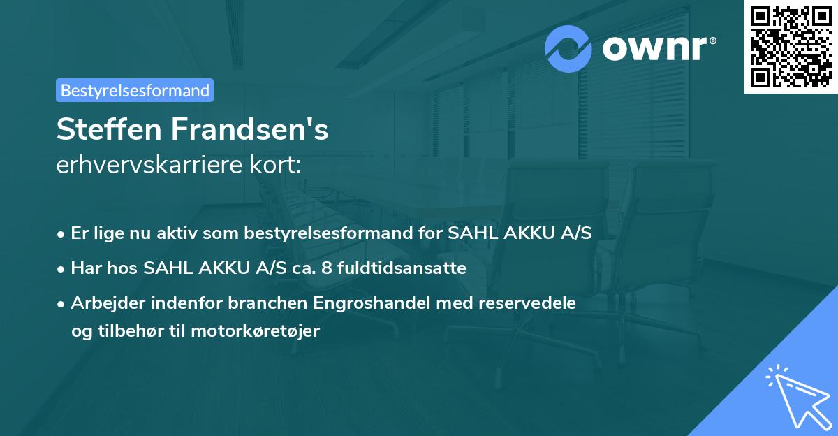 Steffen Frandsen's erhvervskarriere kort