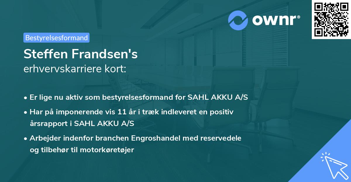 Steffen Frandsen's erhvervskarriere kort