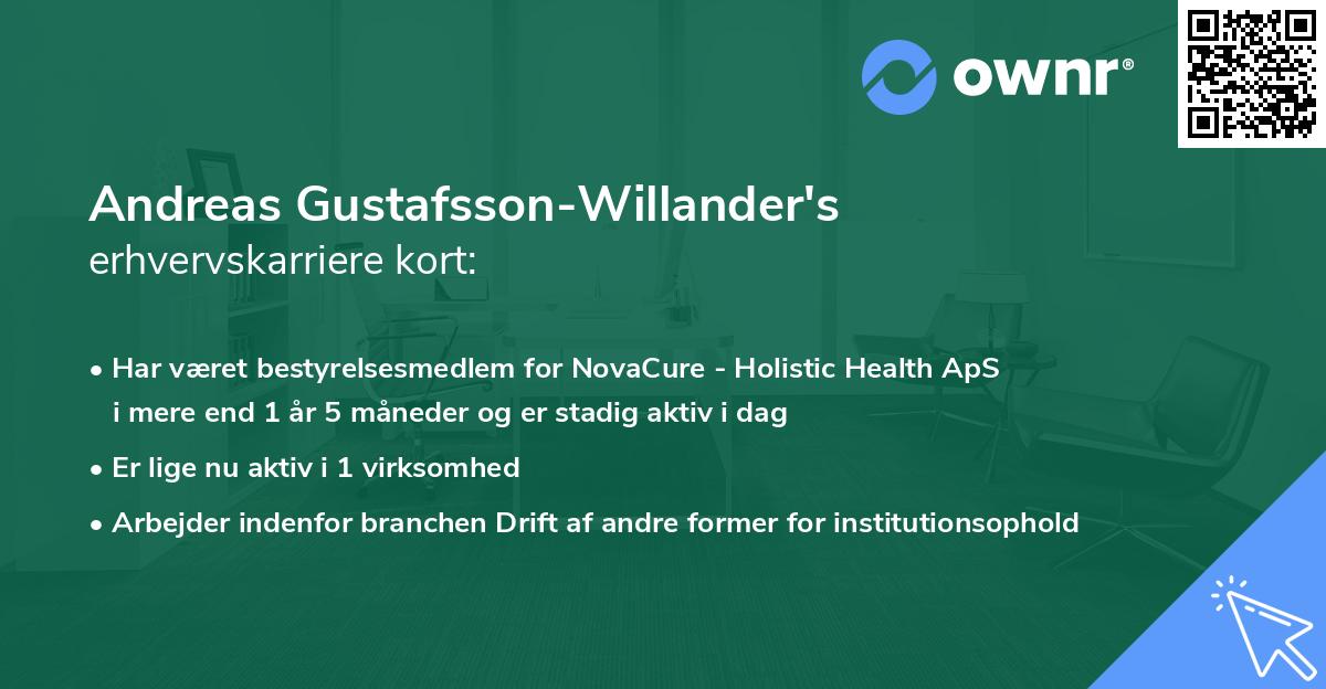 Andreas Gustafsson-Willander's erhvervskarriere kort