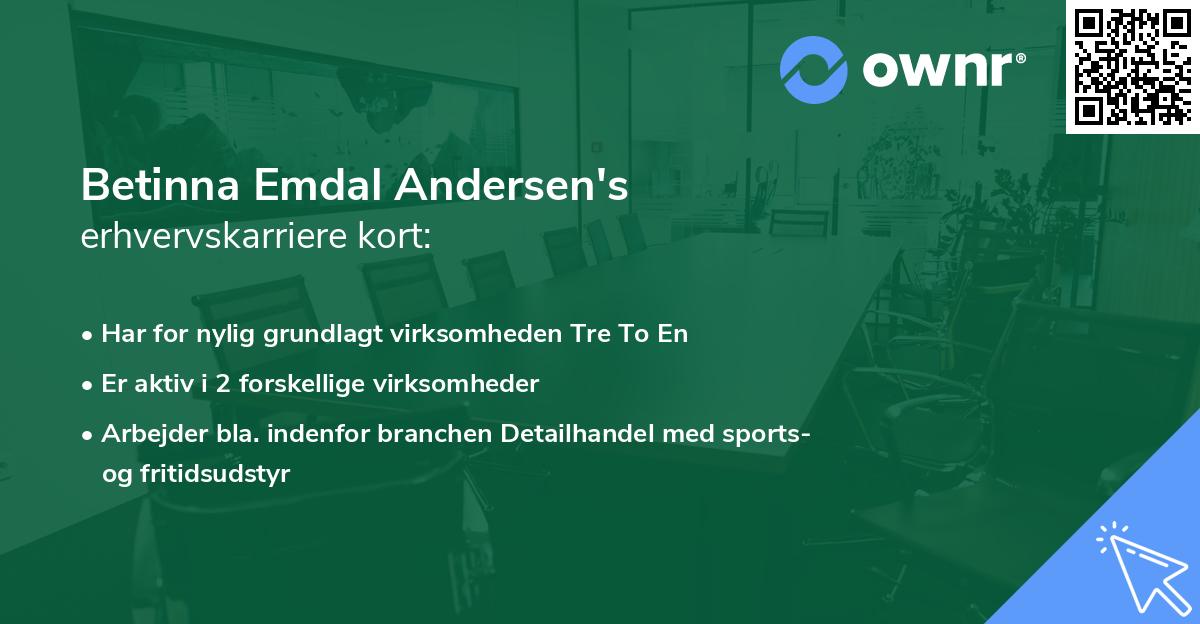 Betinna Emdal Andersen's erhvervskarriere kort