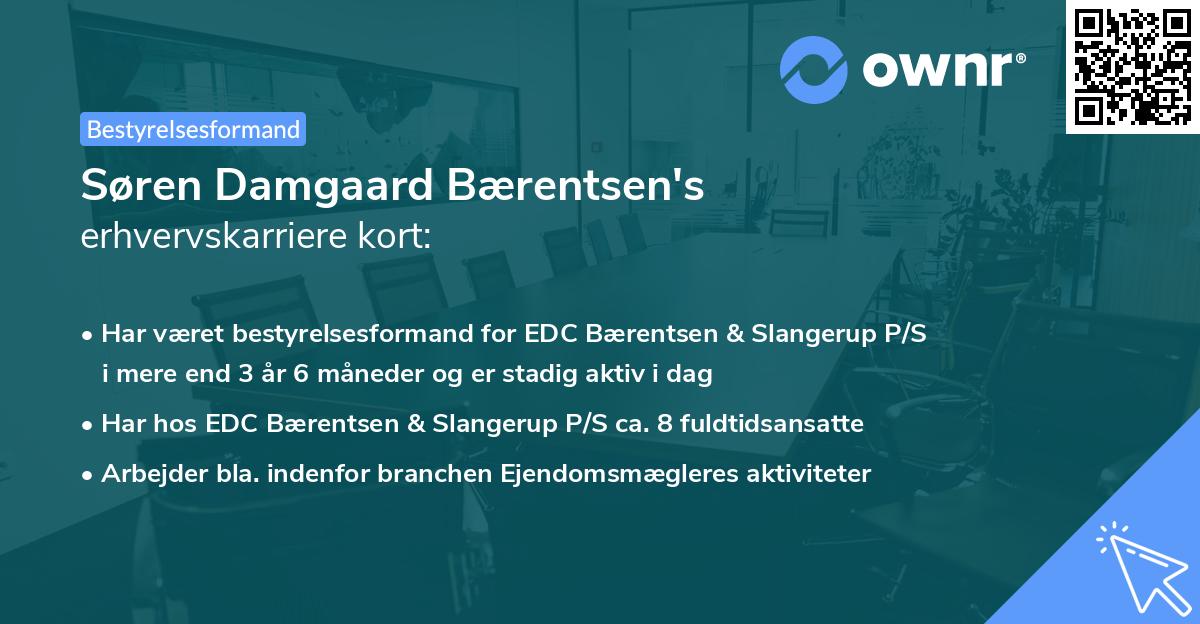 Søren Damgaard Bærentsen's erhvervskarriere kort