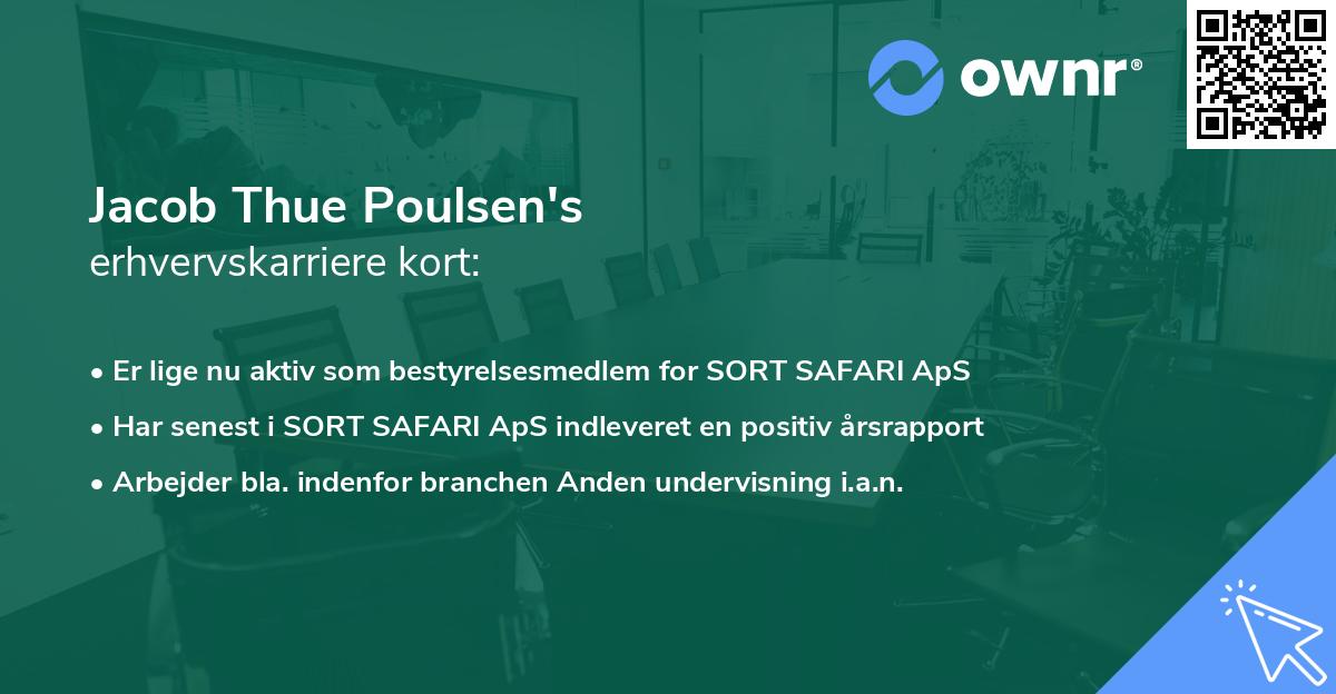 Jacob Thue Poulsen's erhvervskarriere kort