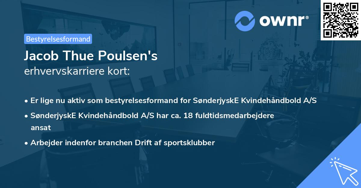 Jacob Thue Poulsen's erhvervskarriere kort
