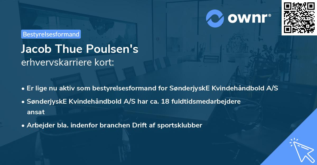 Jacob Thue Poulsen's erhvervskarriere kort