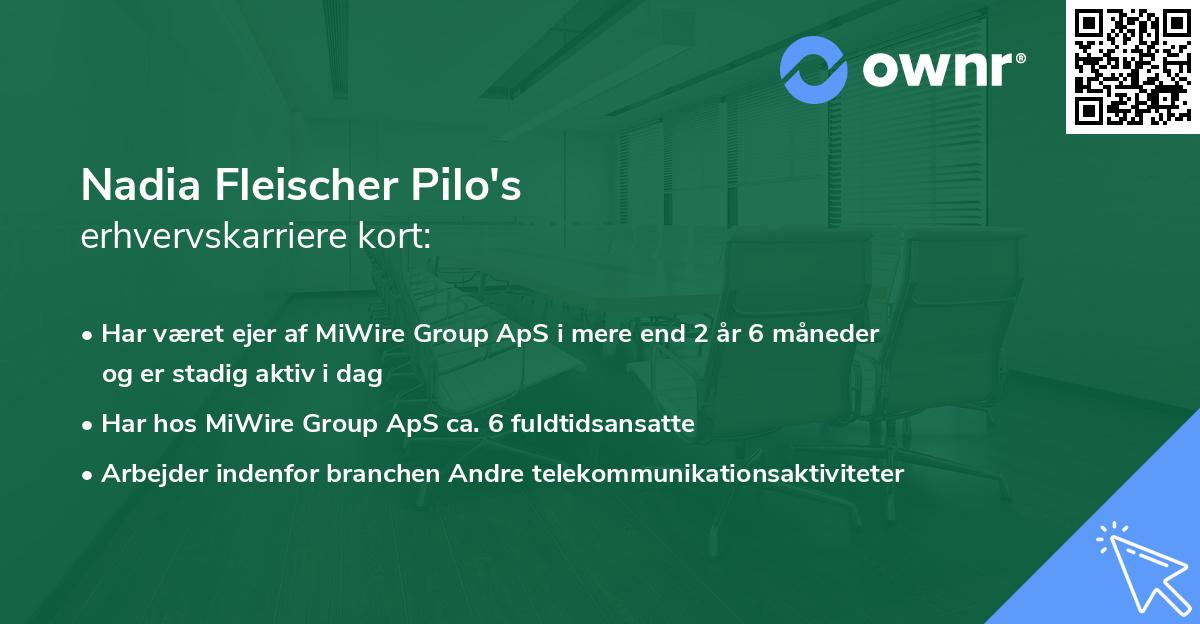 Nadia Fleischer Pilo's erhvervskarriere kort