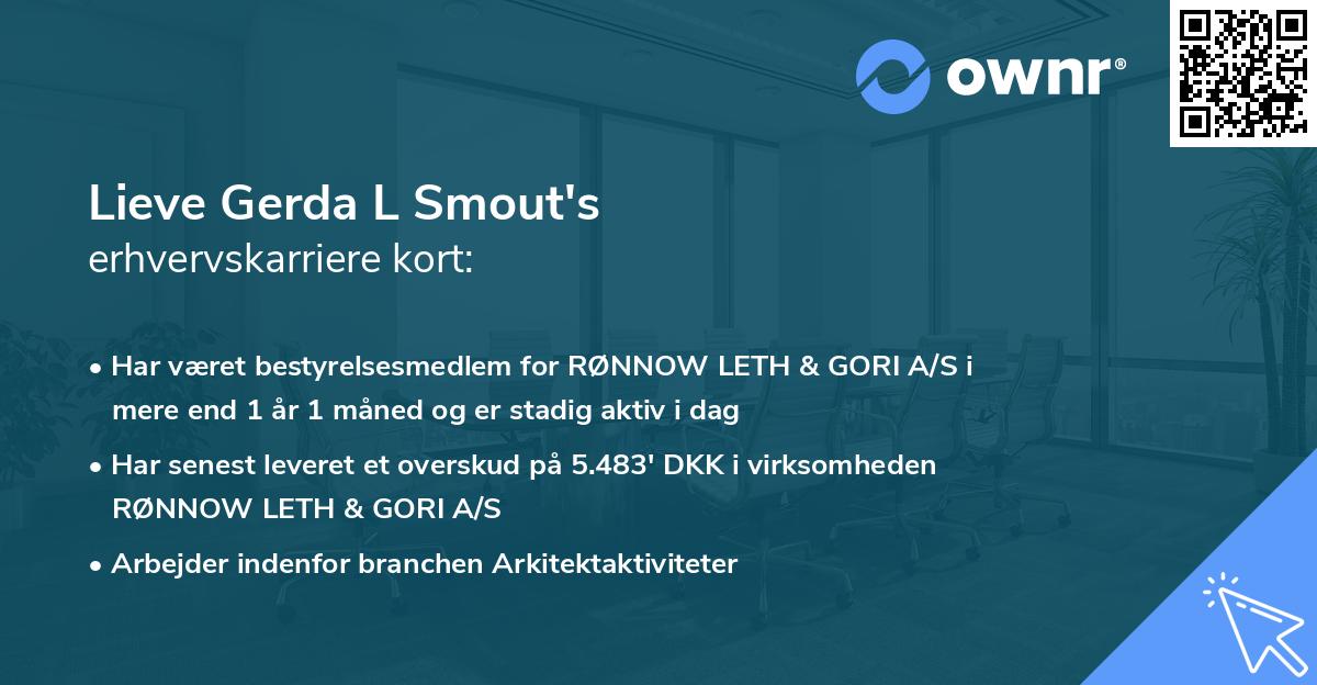 Lieve Gerda L Smout's erhvervskarriere kort