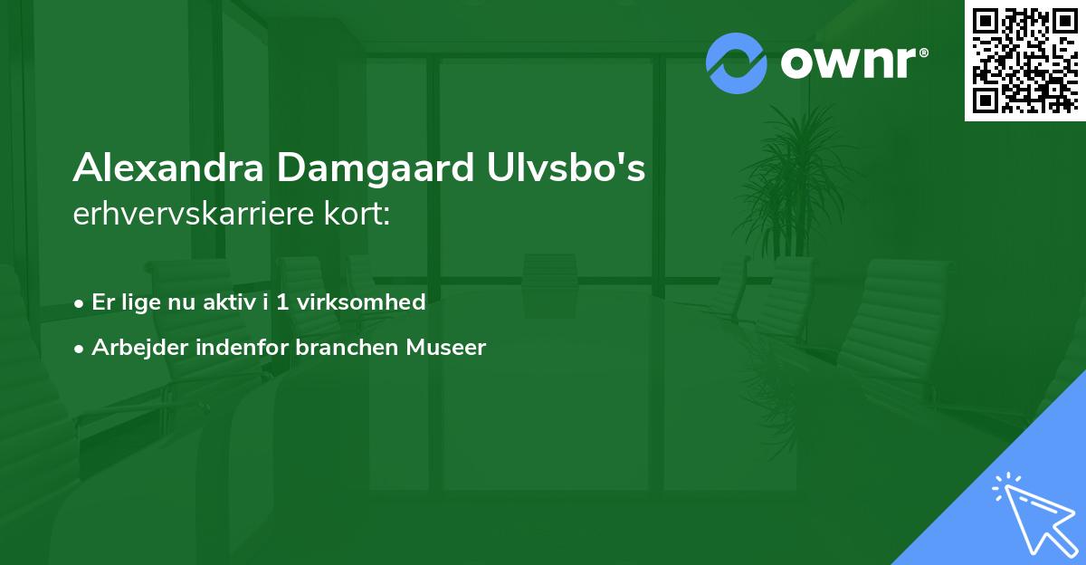 Alexandra Damgaard Ulvsbo's erhvervskarriere kort