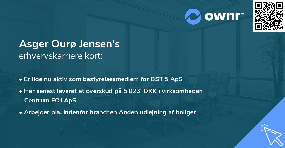 Asger Ourø Jensen's erhvervskarriere kort