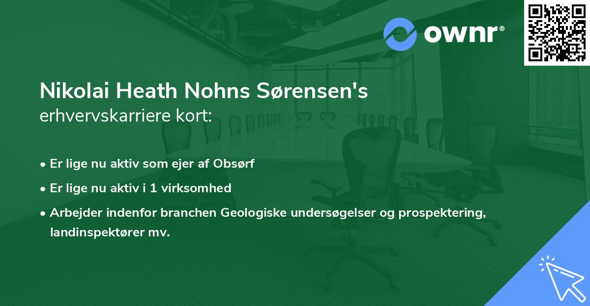 Nikolai Heath Nohns Sørensen's erhvervskarriere kort