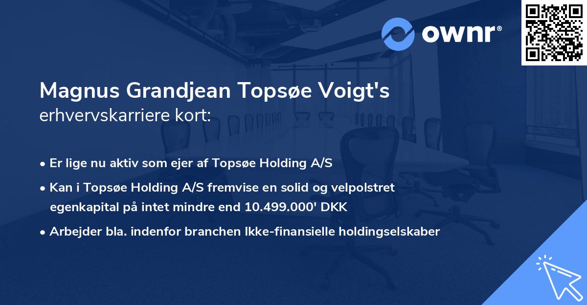 Magnus Grandjean Topsøe Voigt's erhvervskarriere kort
