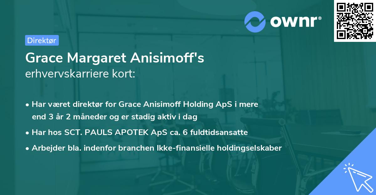 Grace Margaret Anisimoff's erhvervskarriere kort