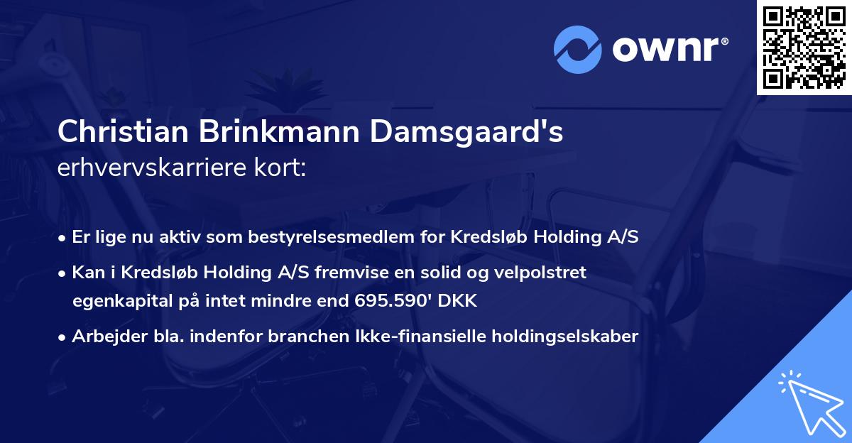 Christian Brinkmann Damsgaard's erhvervskarriere kort