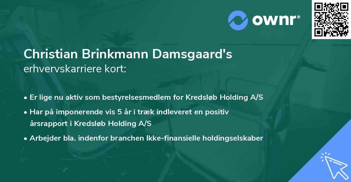 Christian Brinkmann Damsgaard's erhvervskarriere kort