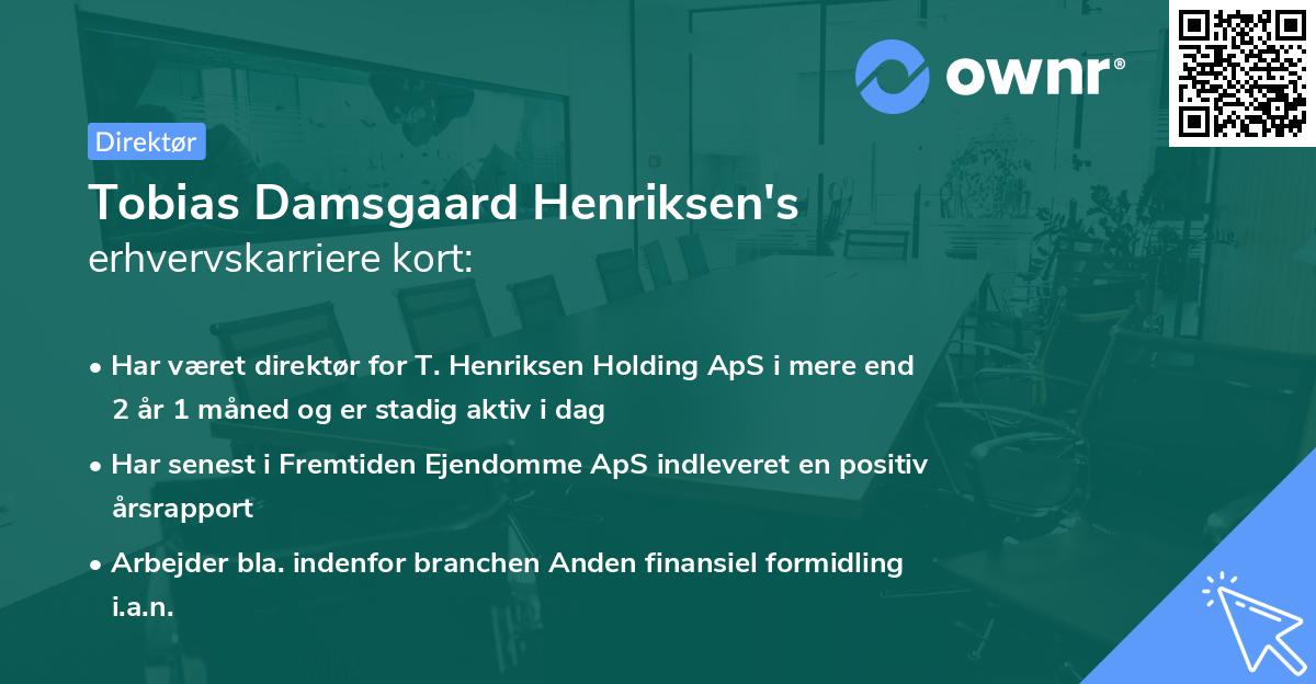 Tobias Damsgaard Henriksen's erhvervskarriere kort