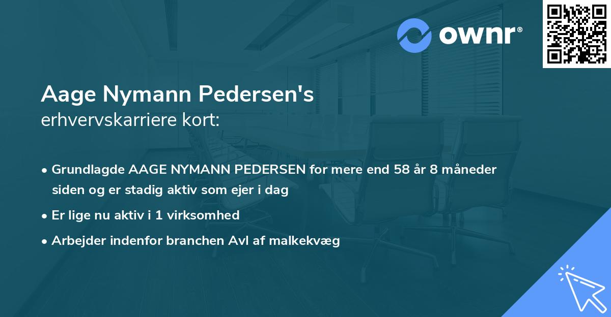 Aage Nymann Pedersen's erhvervskarriere kort