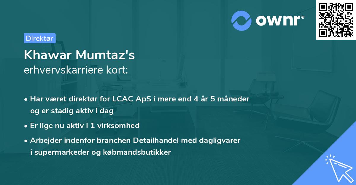 Khawar Mumtaz's erhvervskarriere kort