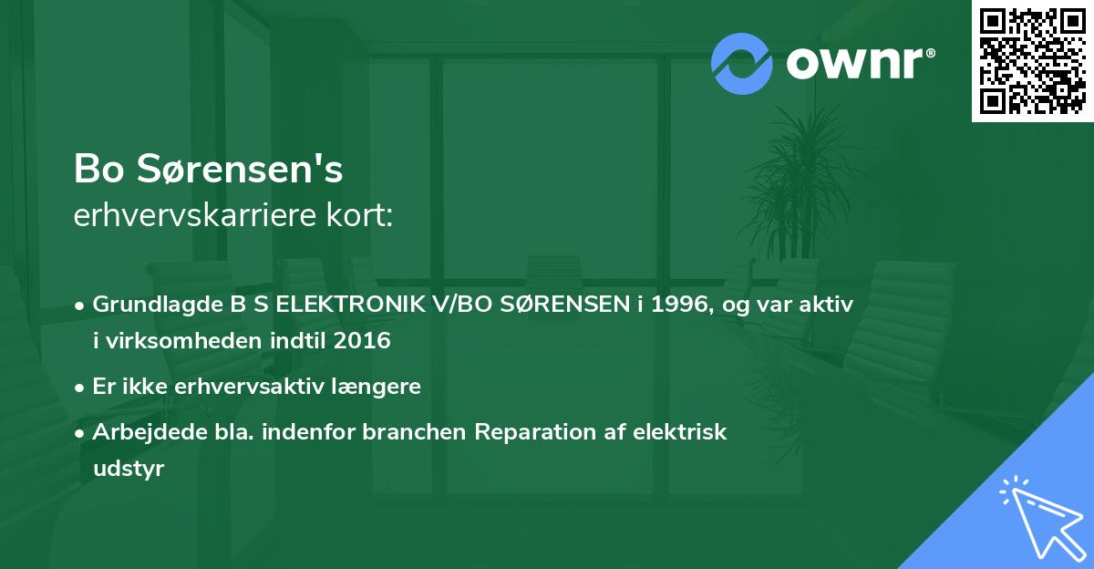 Bo Sørensen's erhvervskarriere kort