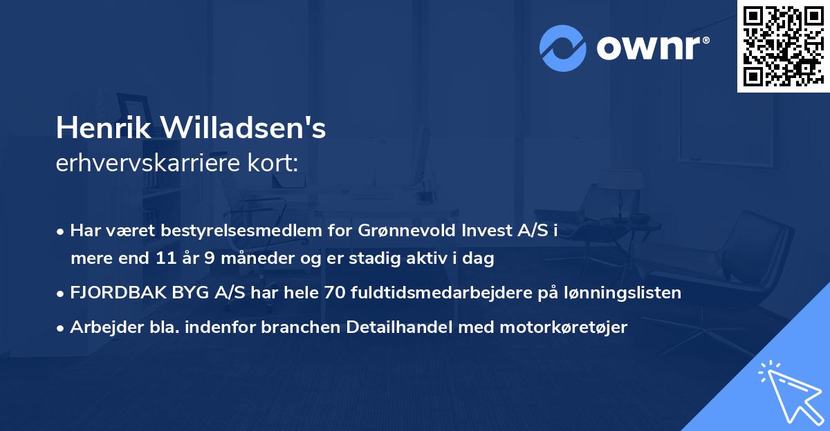 Henrik Willadsen's erhvervskarriere kort