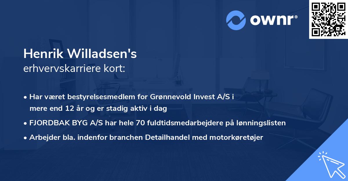 Henrik Willadsen's erhvervskarriere kort