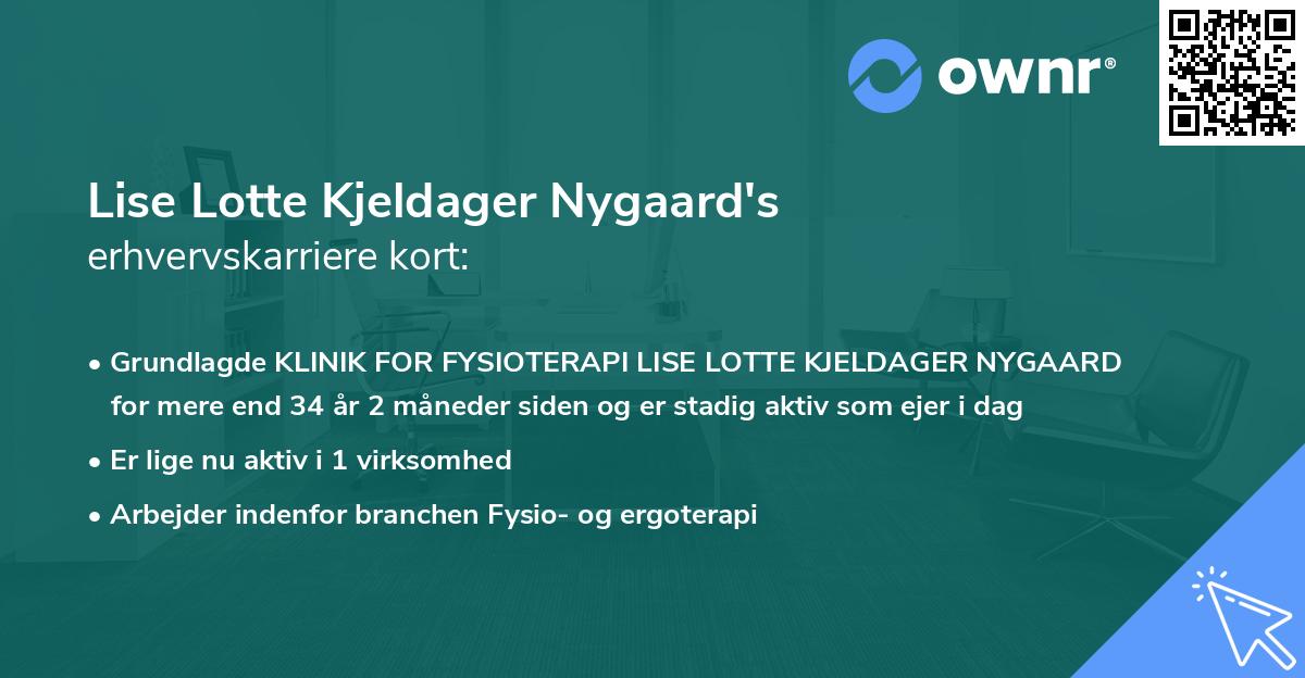 Lise Lotte Kjeldager Nygaard's erhvervskarriere kort