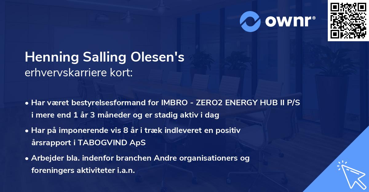 Henning Salling Olesen's erhvervskarriere kort