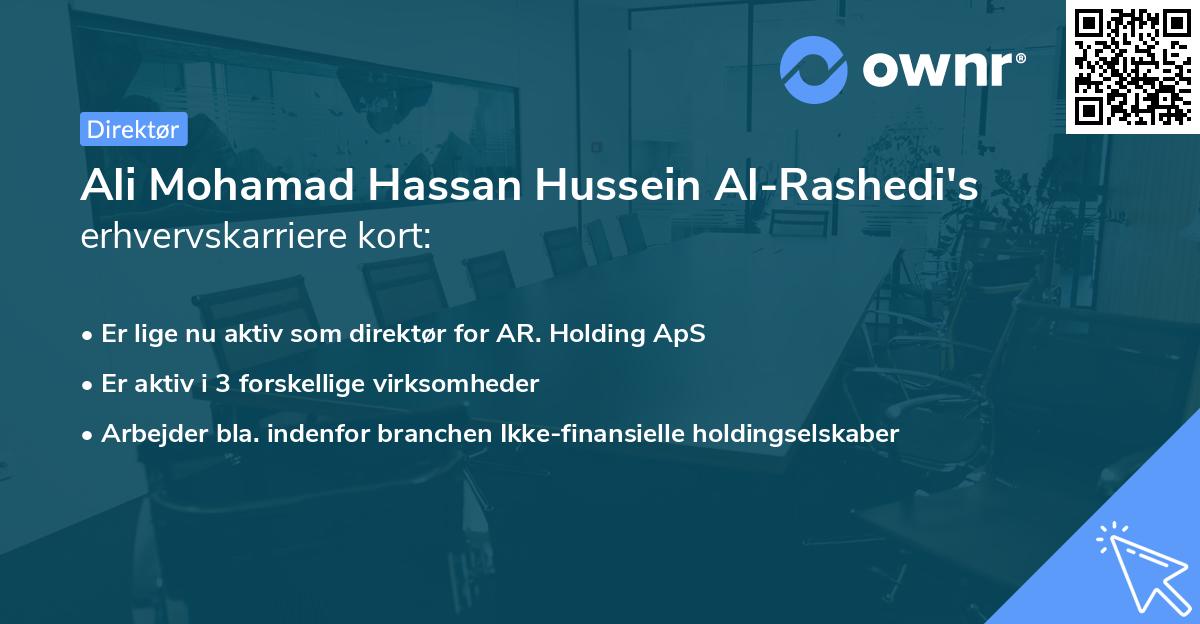 Ali Mohamad Hassan Hussein Al-Rashedi's erhvervskarriere kort
