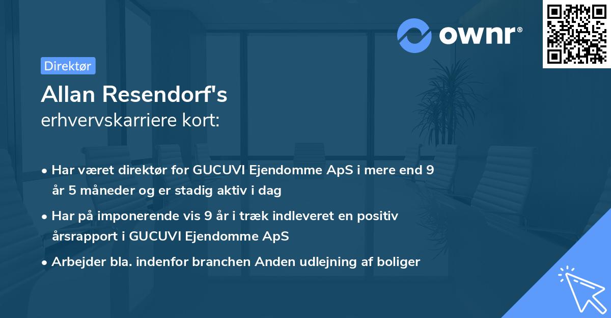 Allan Resendorf's erhvervskarriere kort