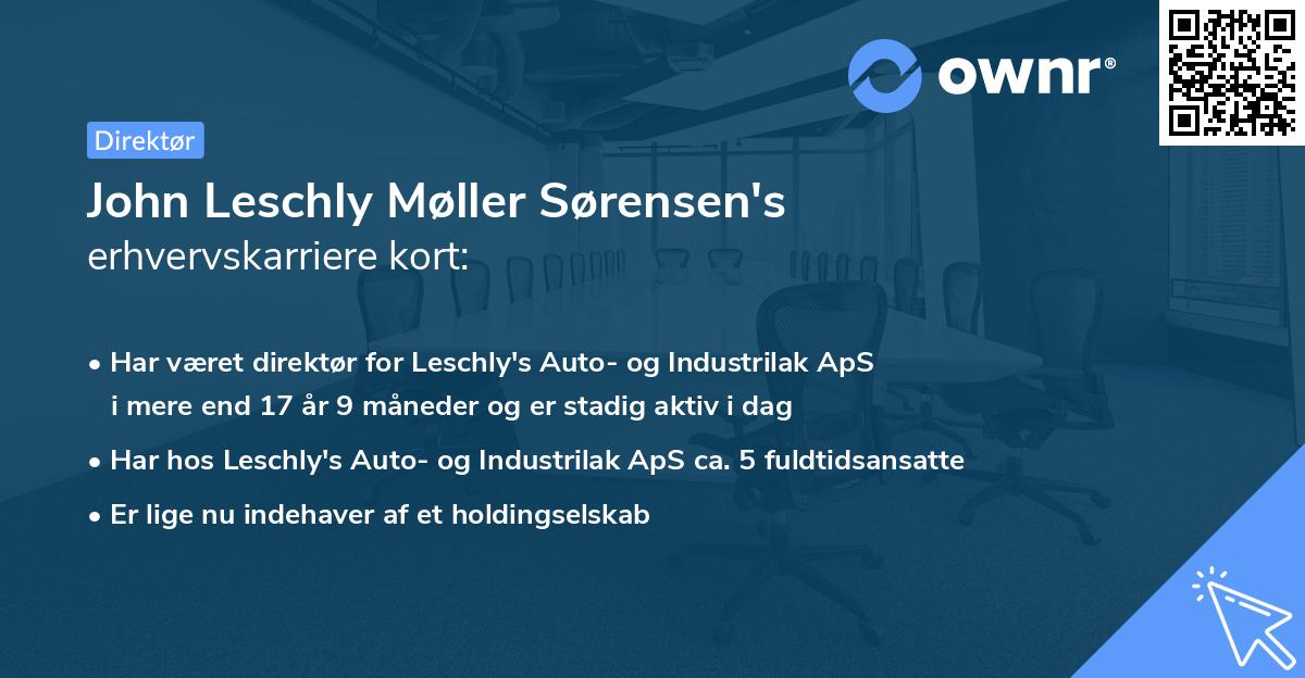 John Leschly Møller Sørensen's erhvervskarriere kort