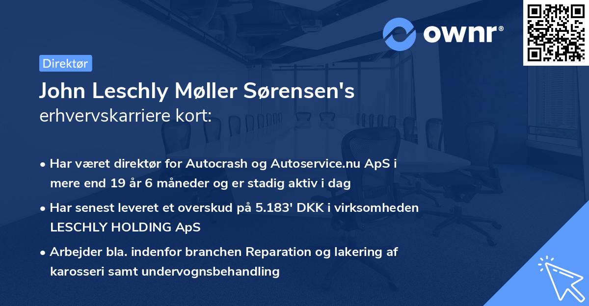 John Leschly Møller Sørensen's erhvervskarriere kort