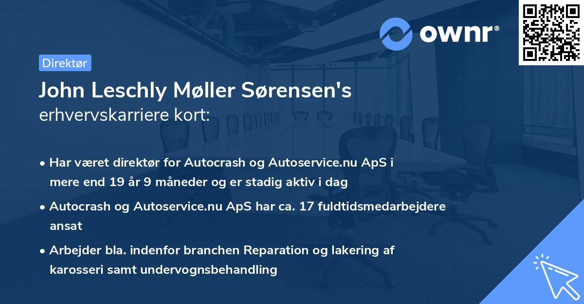 John Leschly Møller Sørensen's erhvervskarriere kort