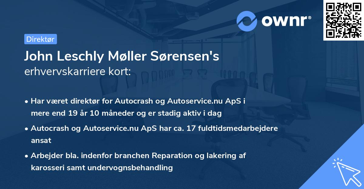 John Leschly Møller Sørensen's erhvervskarriere kort
