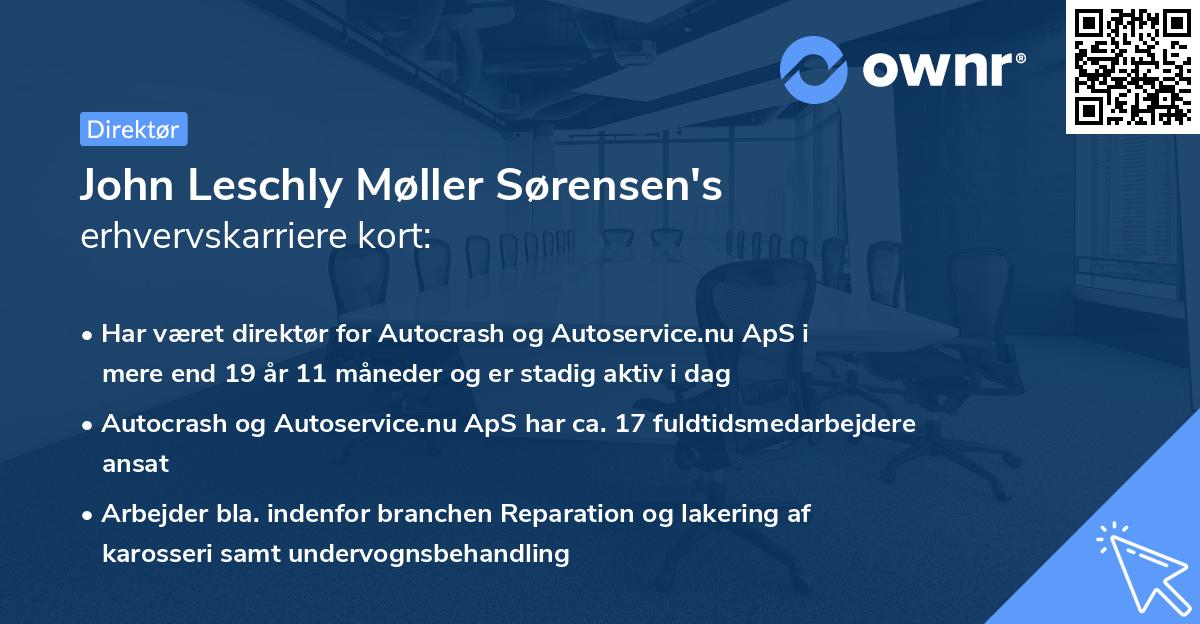 John Leschly Møller Sørensen's erhvervskarriere kort
