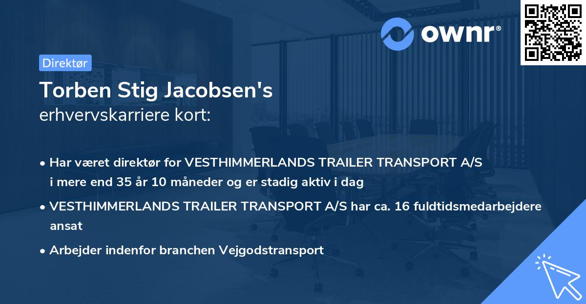 Torben Stig Jacobsen's erhvervskarriere kort