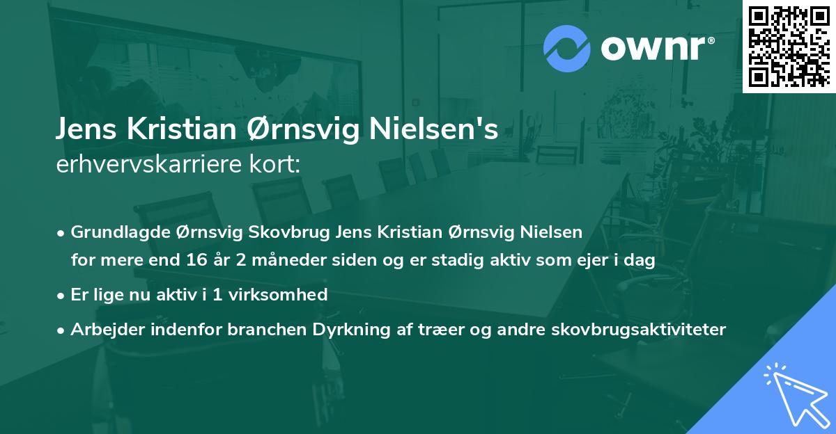 Jens Kristian Ørnsvig Nielsen's erhvervskarriere kort