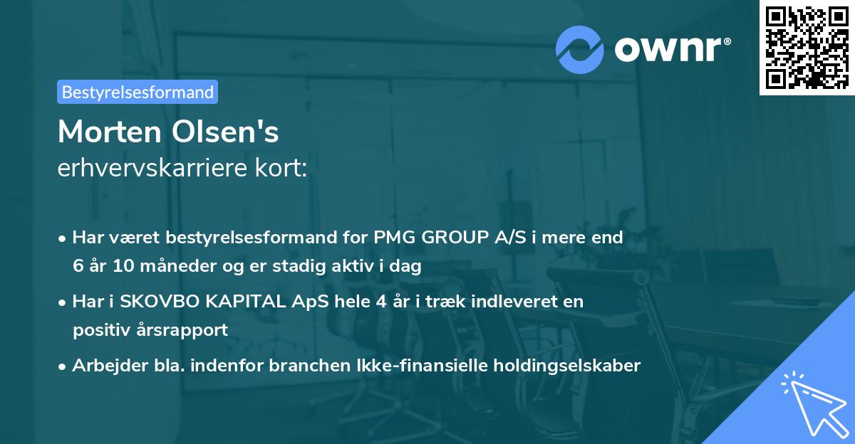Morten Olsen's erhvervskarriere kort
