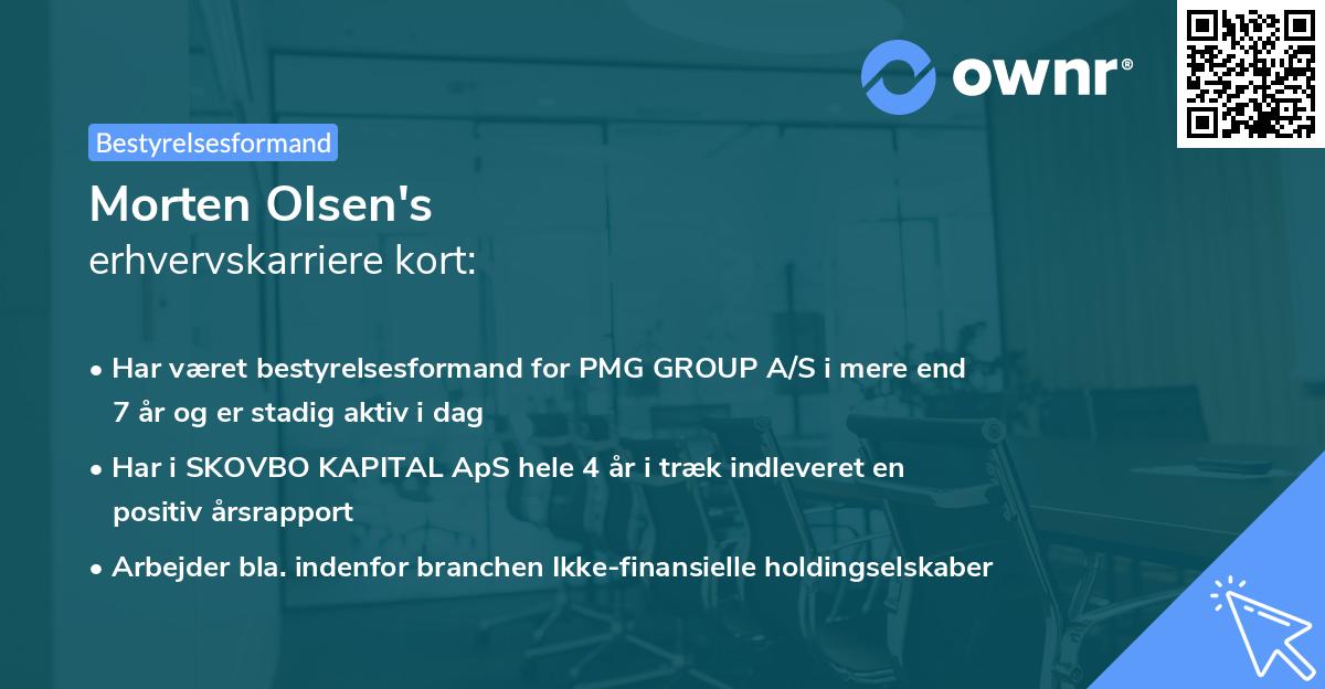 Morten Olsen's erhvervskarriere kort