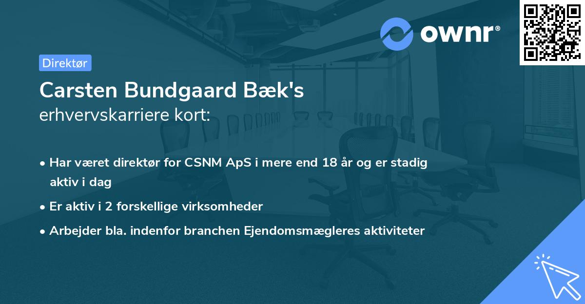 Carsten Bundgaard Bæk's erhvervskarriere kort