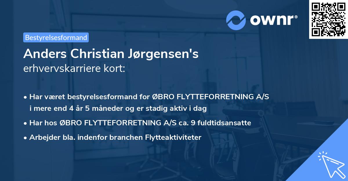 Anders Christian Jørgensen's erhvervskarriere kort