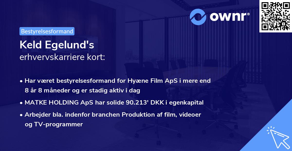 Keld Egelund's erhvervskarriere kort