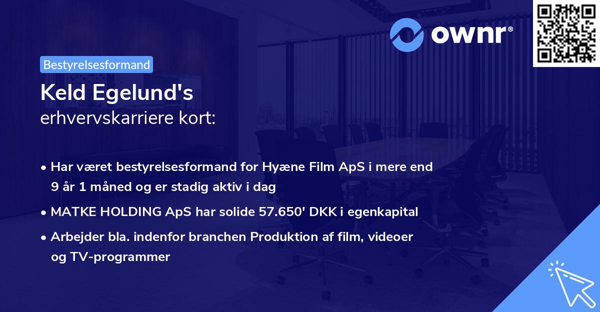 Keld Egelund's erhvervskarriere kort