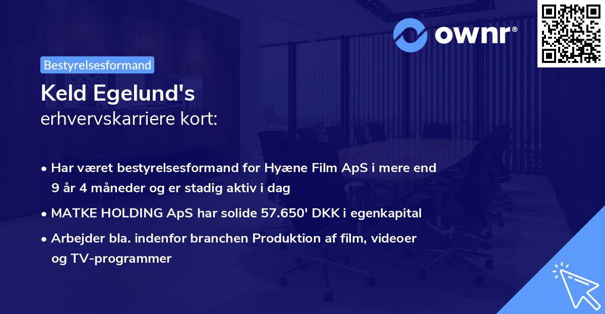 Keld Egelund's erhvervskarriere kort