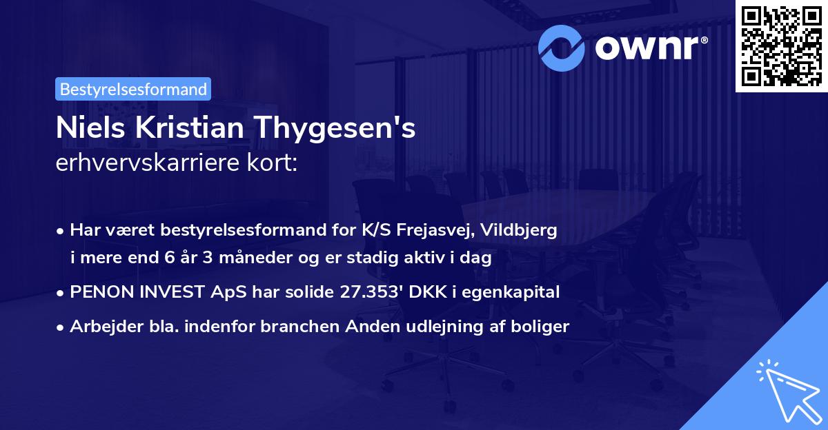 Niels Kristian Thygesen's erhvervskarriere kort