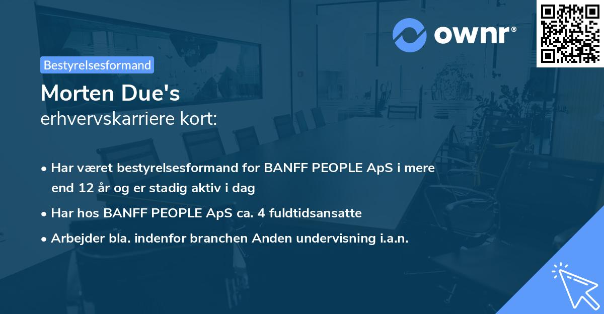 Morten Due's erhvervskarriere kort