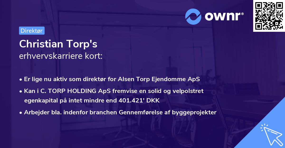 Christian Torp's erhvervskarriere kort