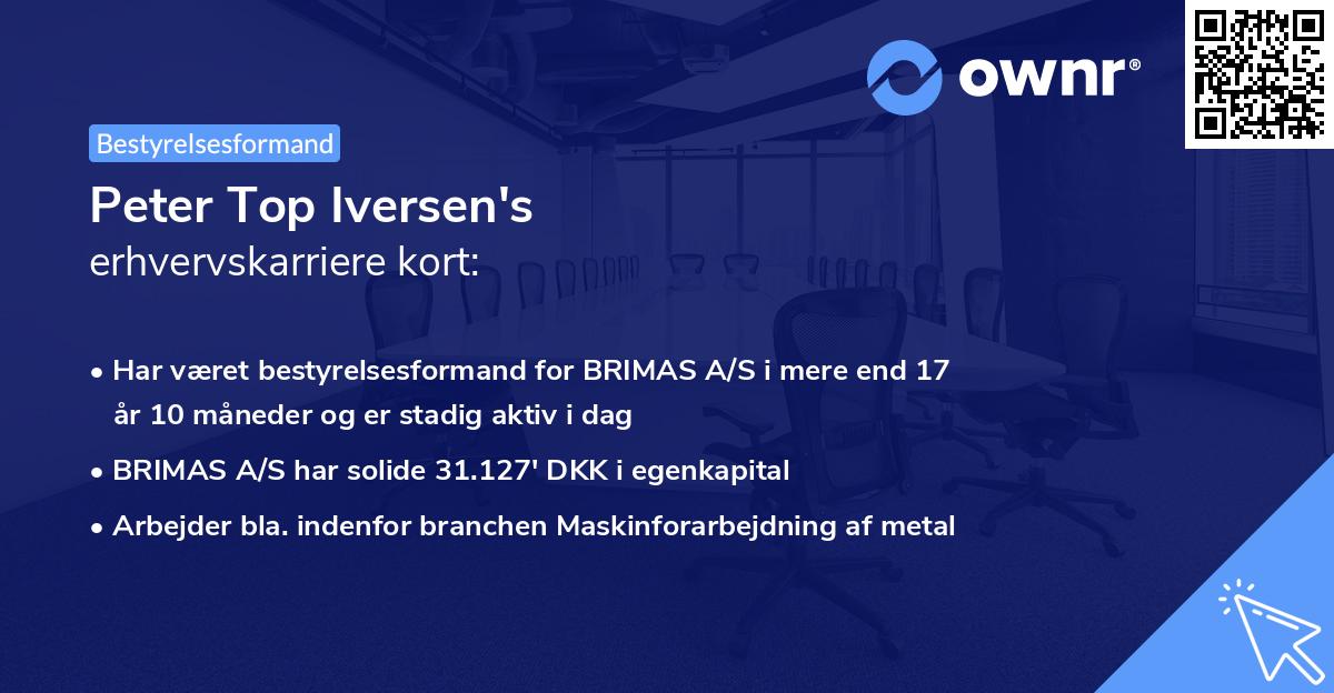 Peter Top Iversen's erhvervskarriere kort