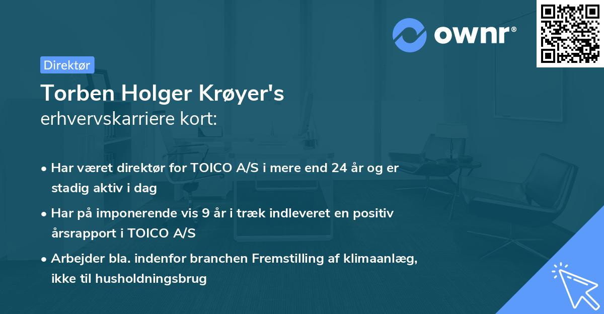 Torben Holger Krøyer's erhvervskarriere kort