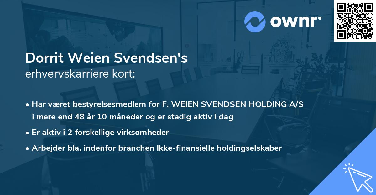 Dorrit Weien Svendsen's erhvervskarriere kort