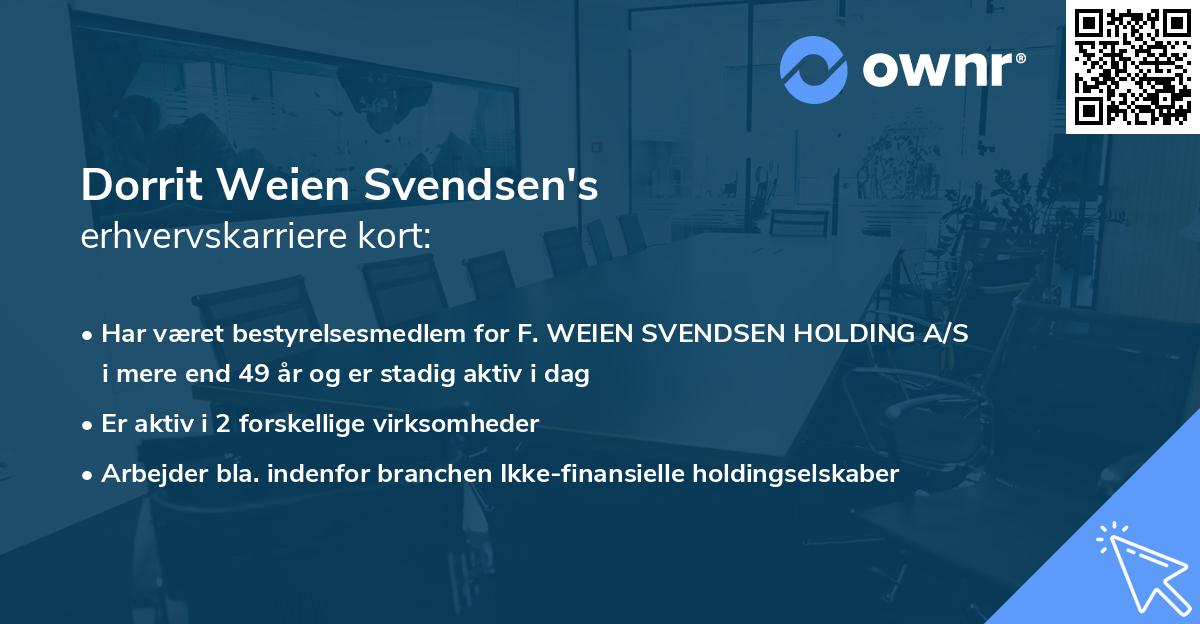 Dorrit Weien Svendsen's erhvervskarriere kort